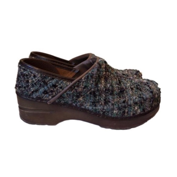 Sanita Green Woven Tweed Tilly Closed Professional Danish Clog - Picture 5 of 12